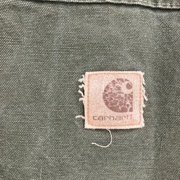 VTG Carhartt Wip Vest Canvas Green Sherpa Aztec Southwest USA Rare 90s Western